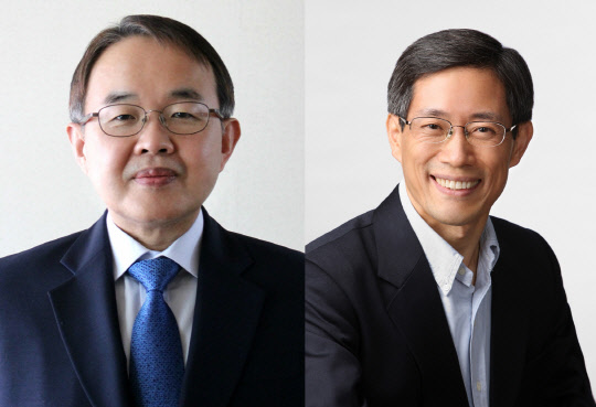 김용기 신임 일자리위원회 부위원장 내정자(왼쪽)와 정상조 국가지식재산위원회 위원장(오른쪽).